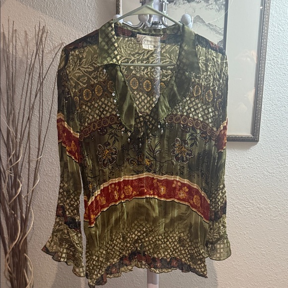 Dress Barn Beautiful  Multicolor Patterned Blouse - Picture 2 of 5